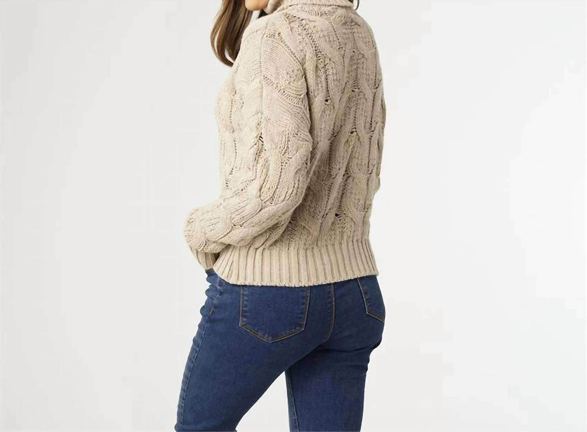 Coco + Carmen - Viola Cable Knit Turtleneck Sweater