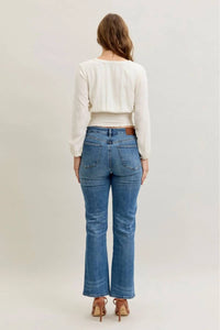 Judy Blue - Mid Rise Slim Straight Rigid Magic Button-fly Jeans
