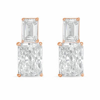 Diana M Jewels - Women's Emerald Lab-Grown Diamond Stud Earrings (6.00 Ct TCW) - Elegant