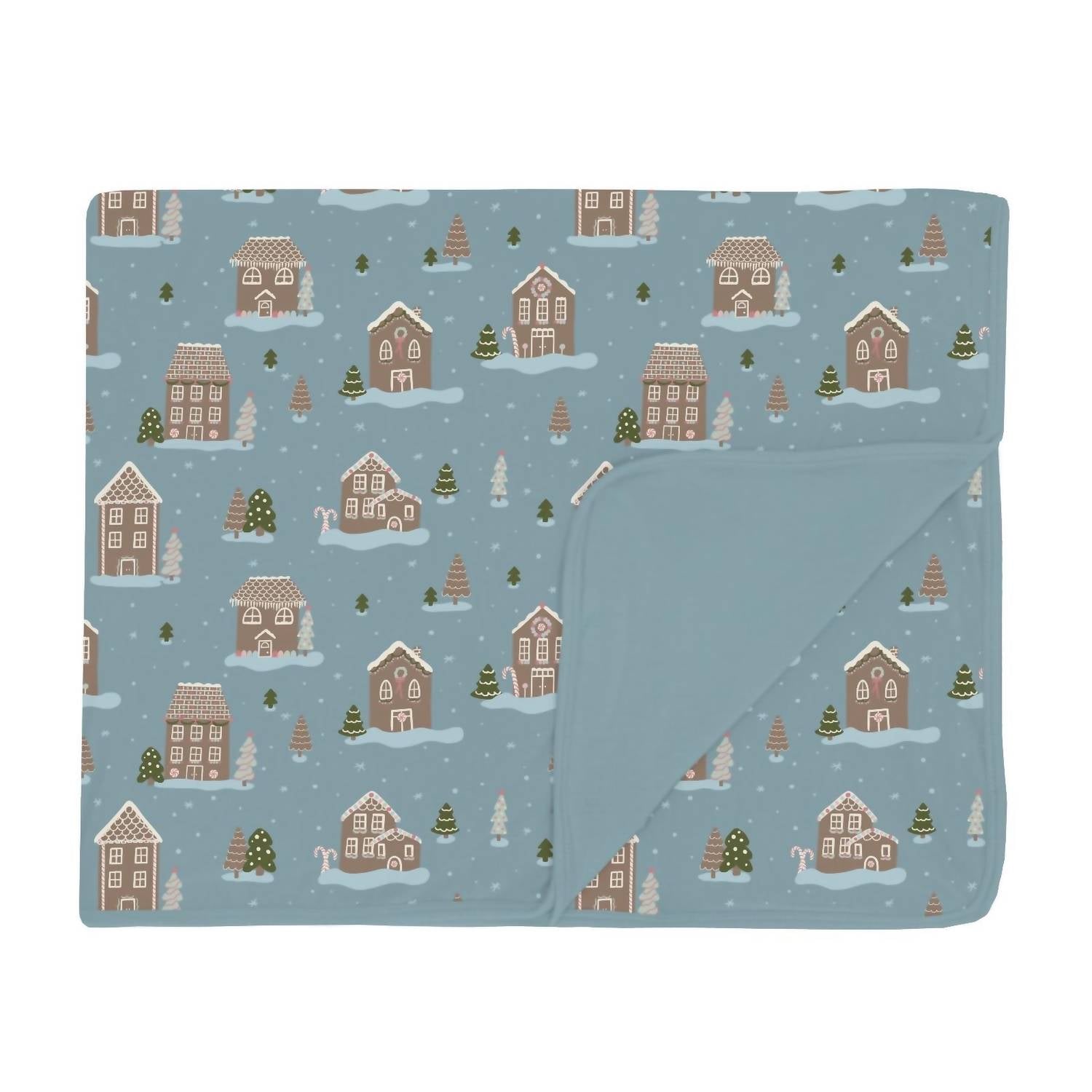 Kickee - Toddler's Stormy Sea Gingerbread Town Blanket