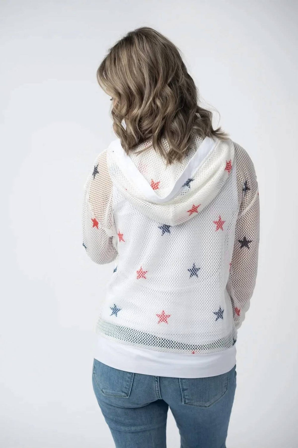 Michelle Mae - Americana Stars Mesh Hoodie