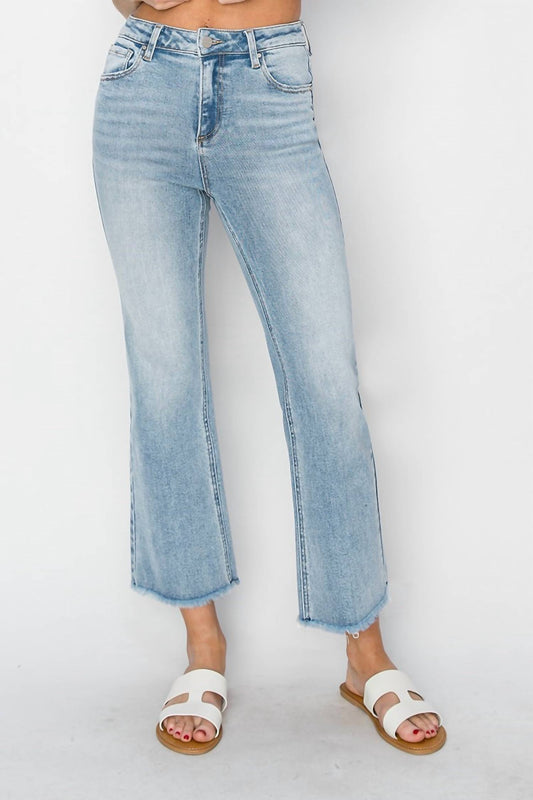 Risen - High Rise Ankle Wide Straight Cut Jeans