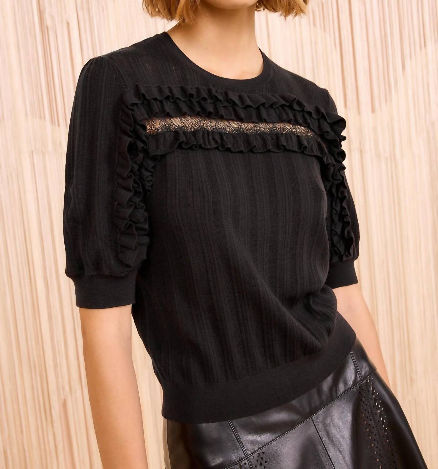 Ulla Johnson - Salima Short Sleeve Knit Blouse