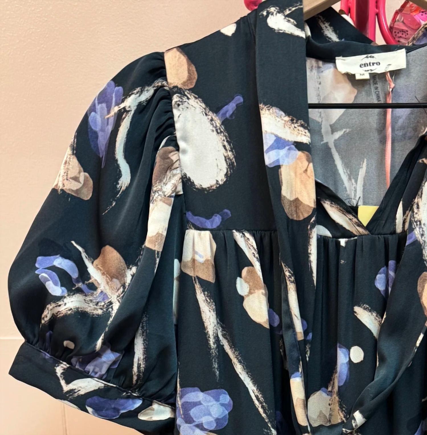 Entro - Women's Floral Silky Mini Dress