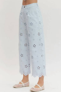 Entro - Eyelet Daydreams Wide Leg Pants