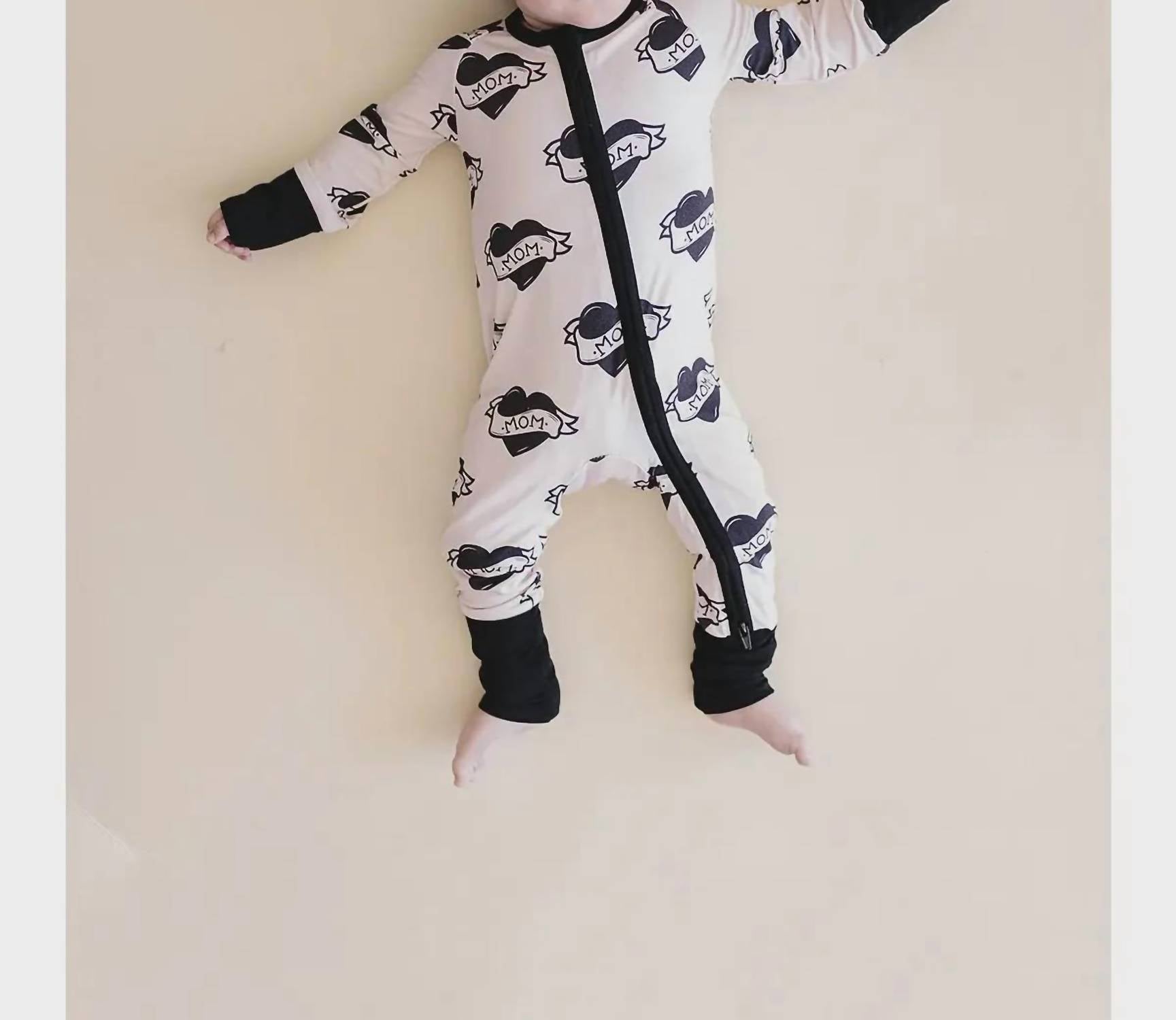 Lucky Panda Kids - Mom Tattoo Zip Romper