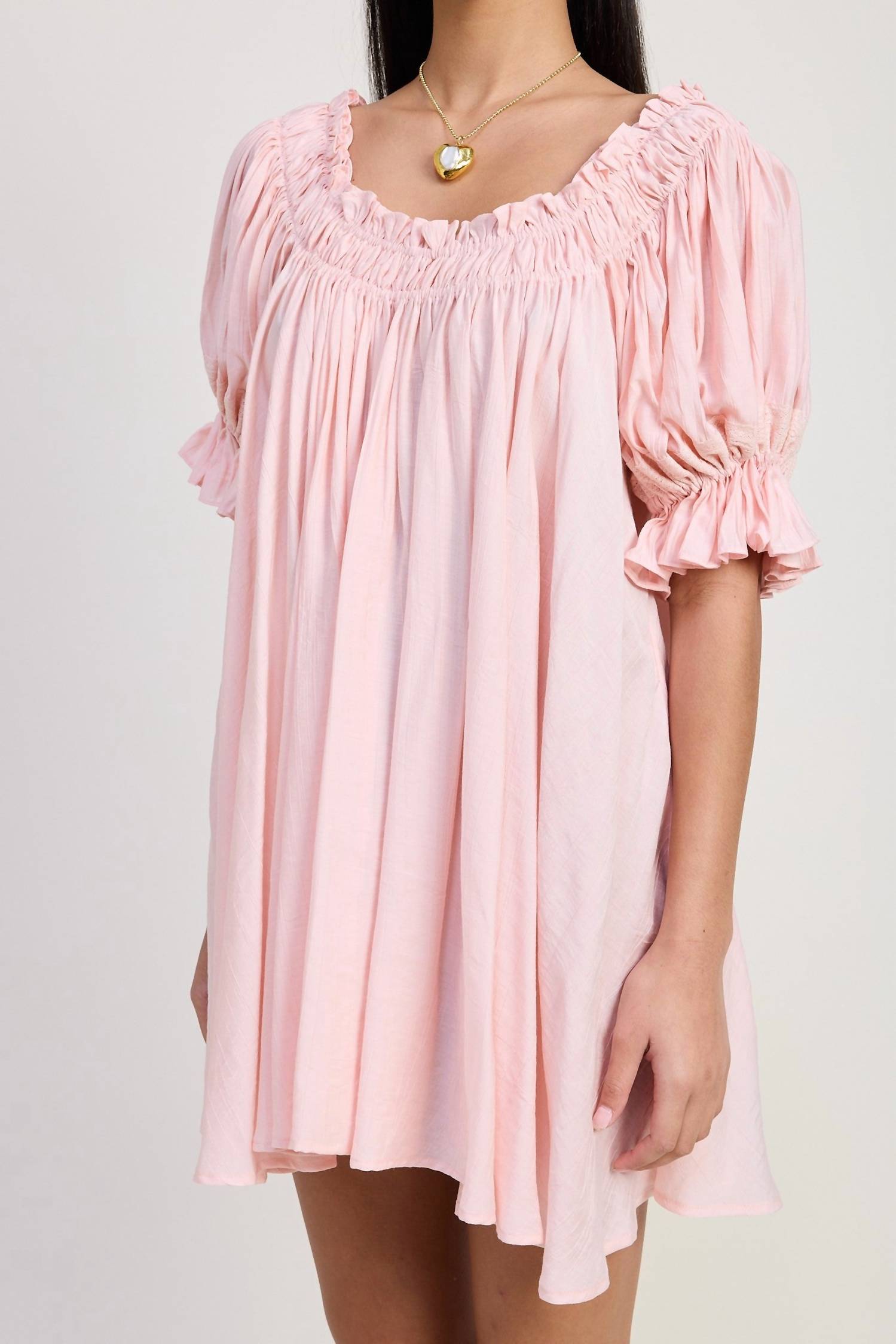 Emory Park - Mini Embroidery Short Puff Sleeve Dress