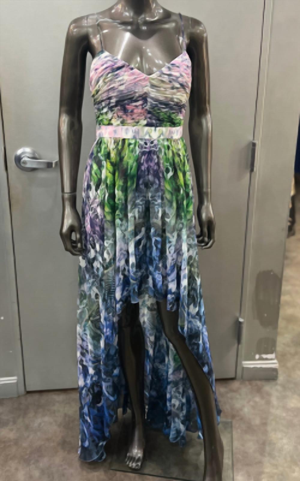 Aidan Mattox - Women's High Low Chiffon Print Gown