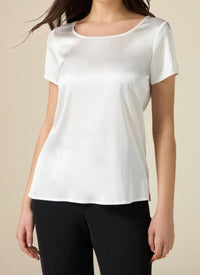 Oltre - Short Sleeve Satin Blouse
