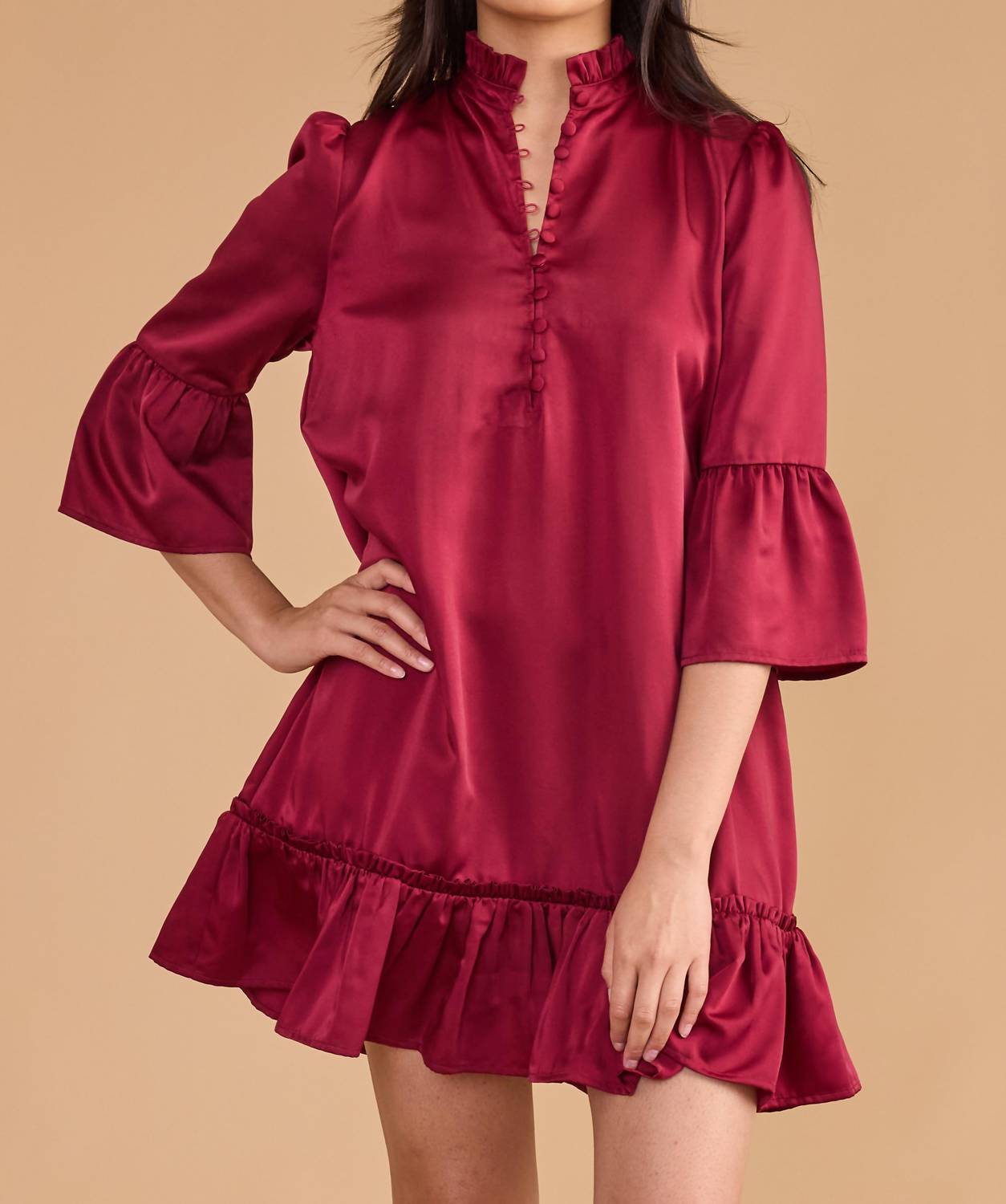 Double A Chelsea Mini Dress in beet red - women's dress - view 9