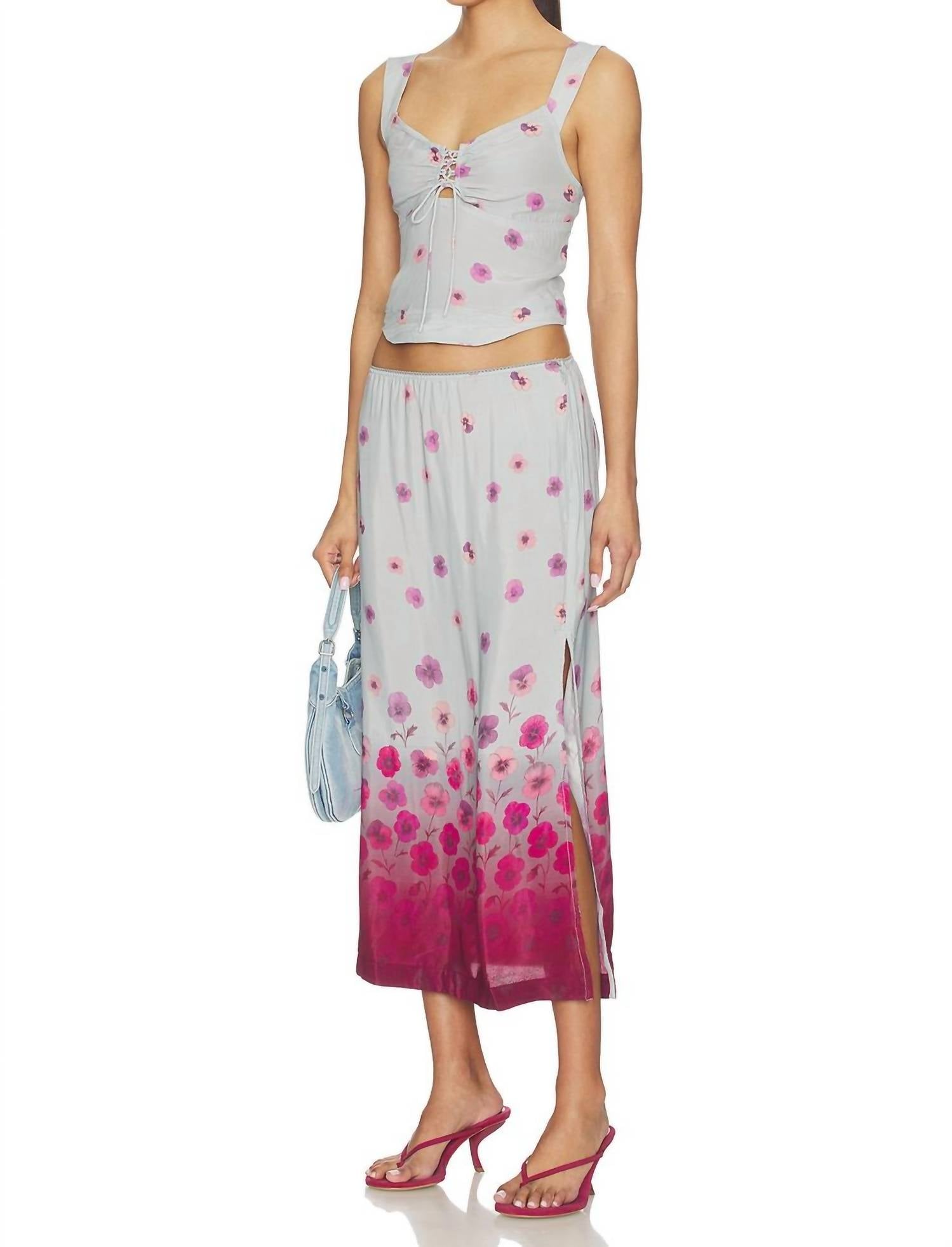 Free People Of The Season Set in dusty blue combo - women's sleepwear - detail view