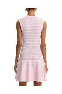 Self-Portrait - Pointelle Diamante Knit Mini Dress