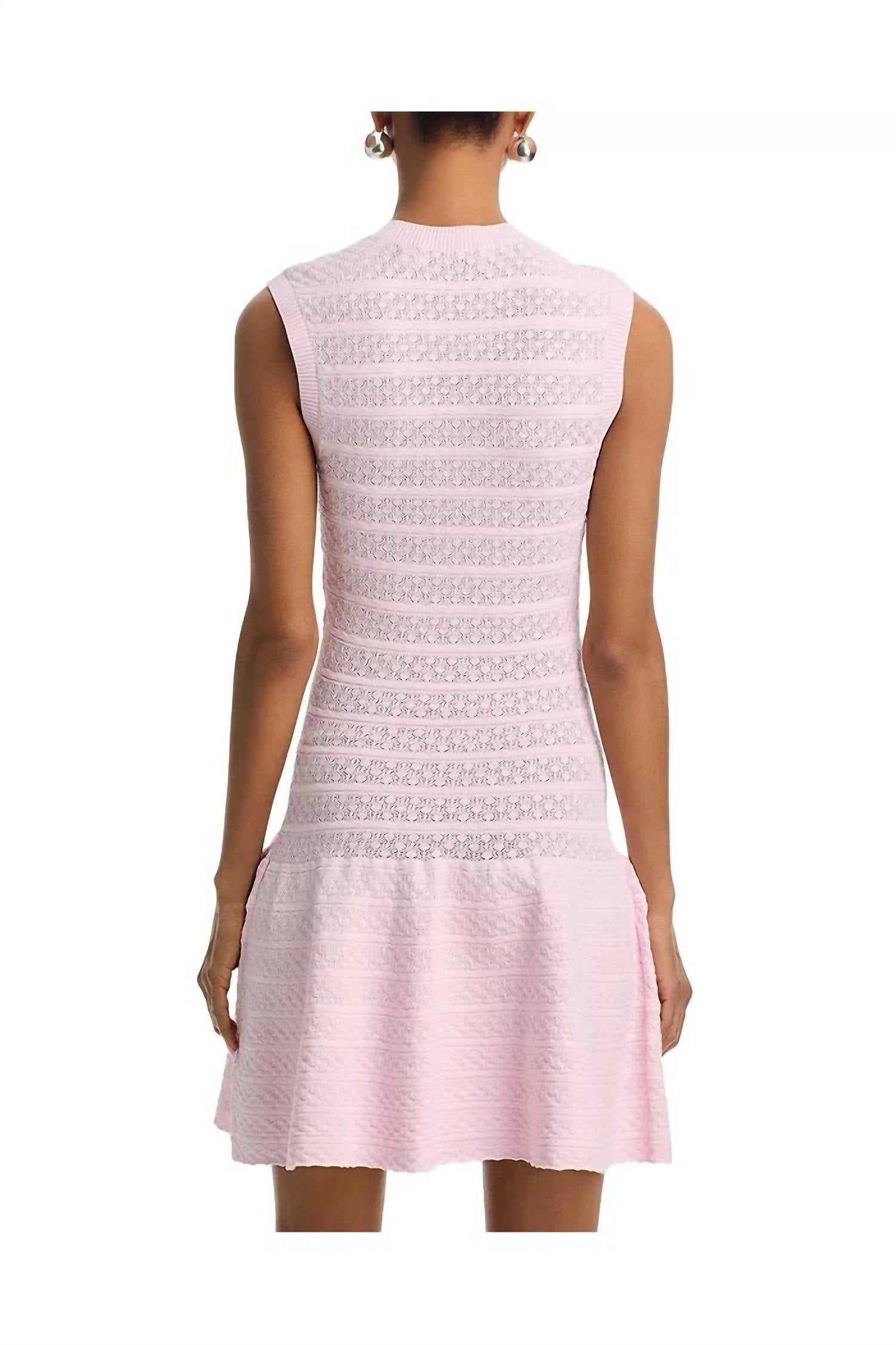 Self-Portrait - Pointelle Diamante Knit Mini Dress