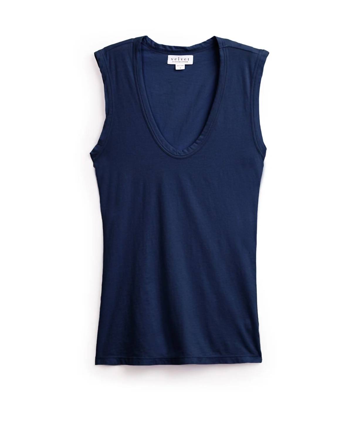 Velvet by Graham & Spencer Estina Sleeveless Tank Top in midnight - women's tank top - view 4