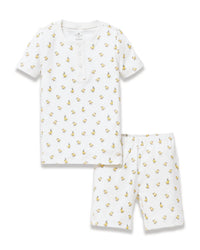 Petite Plume Kid's Pima Snug Fit Short Set in tres chick - kids' sleepwear - alternate view