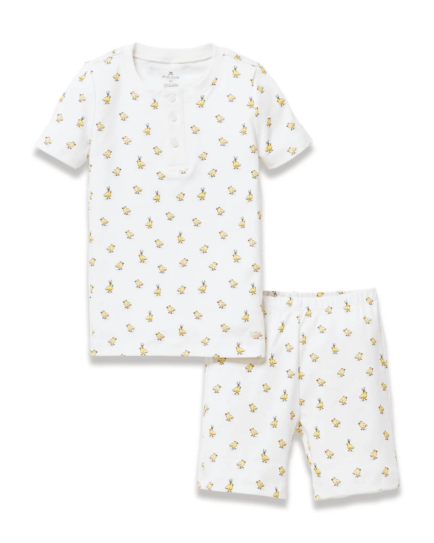Petite Plume Kid's Pima Snug Fit Short Set in tres chick - kids' sleepwear - alternate view