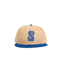 New Era Men's Seattle Mariners Needlepoint 59fifty Hat in beige - men's hat
