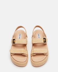 STEVE MADDEN Women's Big Mona Chunky Platform Sandal in natural raffia - women's sandal - view 4