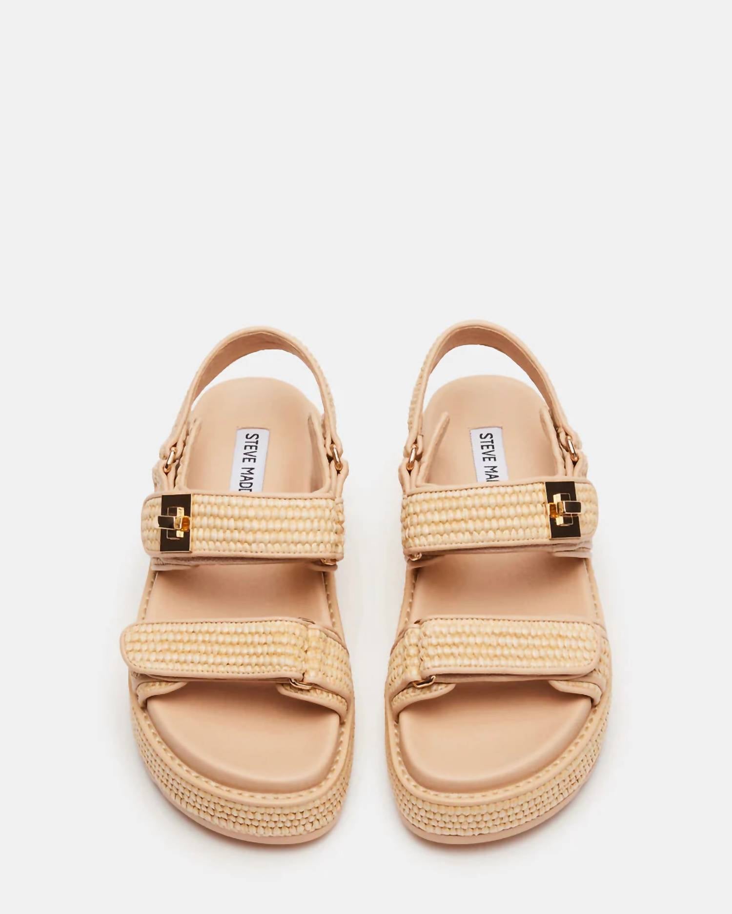 STEVE MADDEN Women's Big Mona Chunky Platform Sandal in natural raffia - women's sandal - view 4