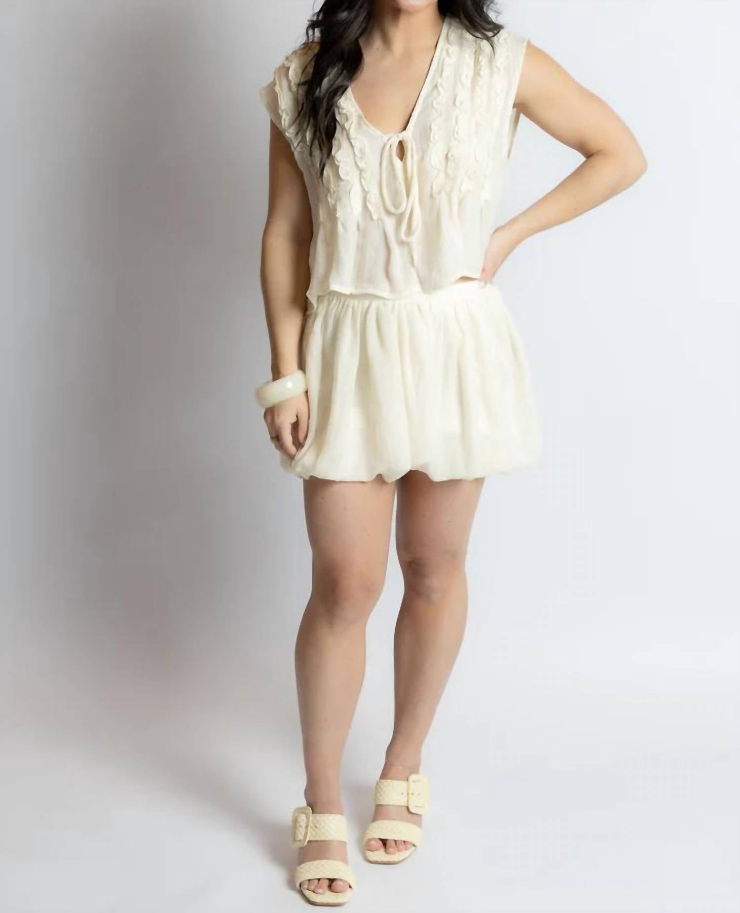 Sage The Label - Daydreamer V-neck Ruffle Top
