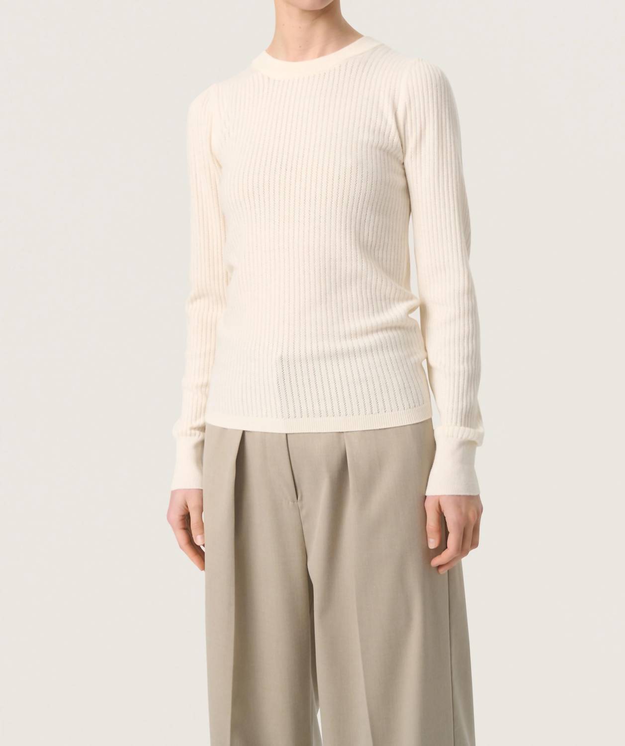 Soaked In Luxury - Spina Slim Fit Crew Neck Pullover Sweater