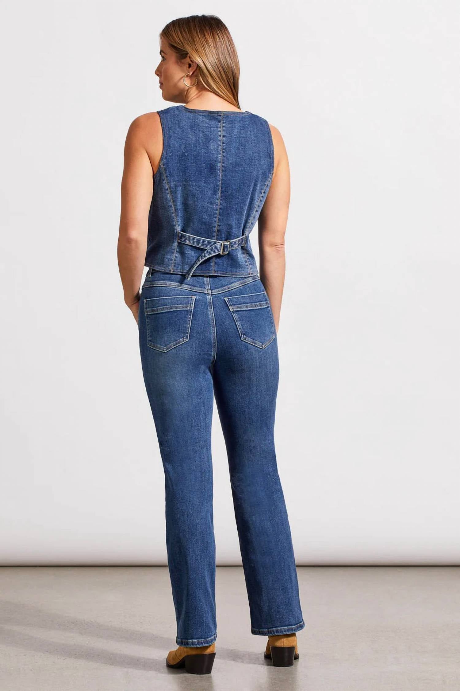 Tribal - Denim Vest With Back Tie