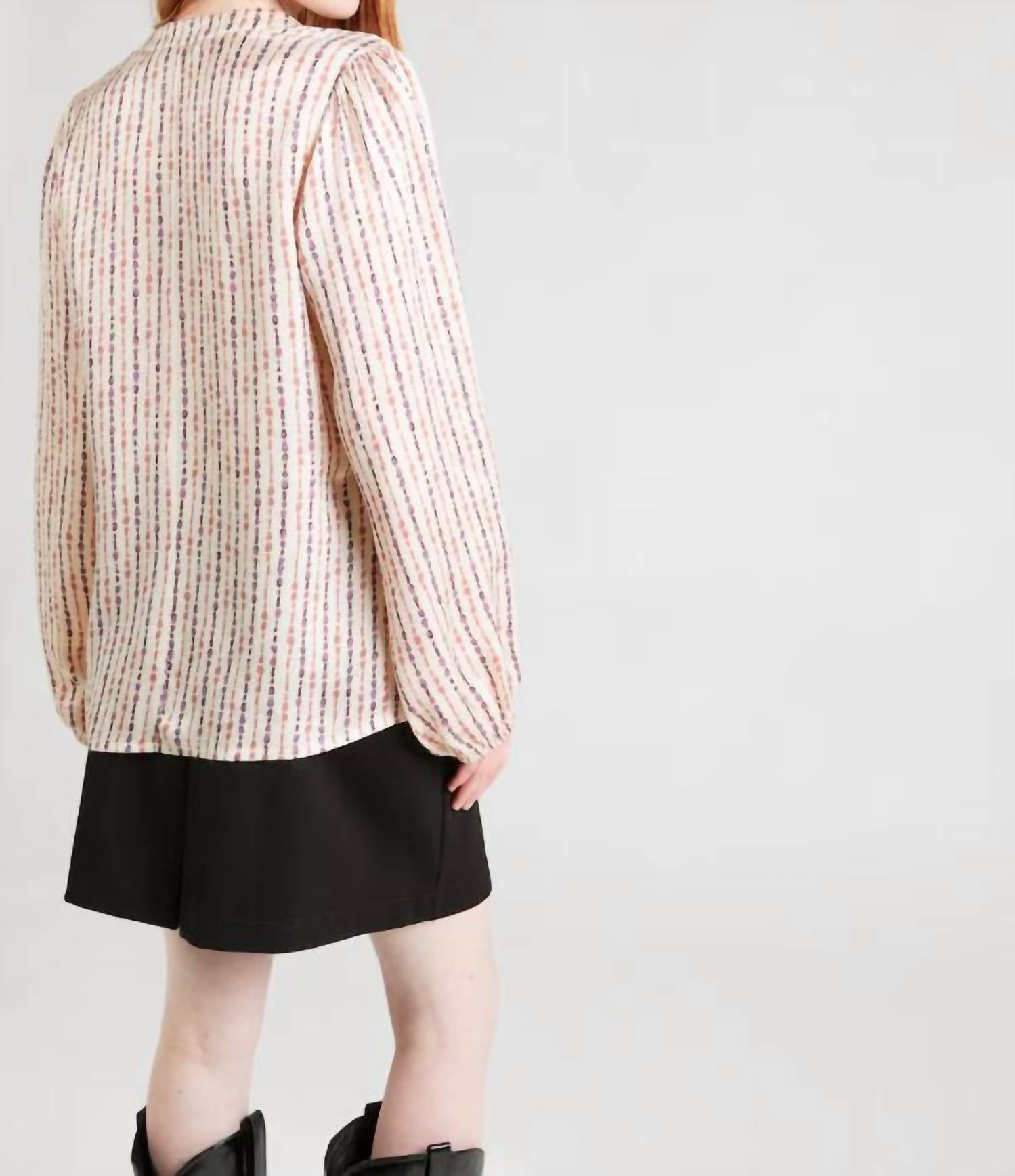 Summum - Printed Long Puffed Sleeves Blouse