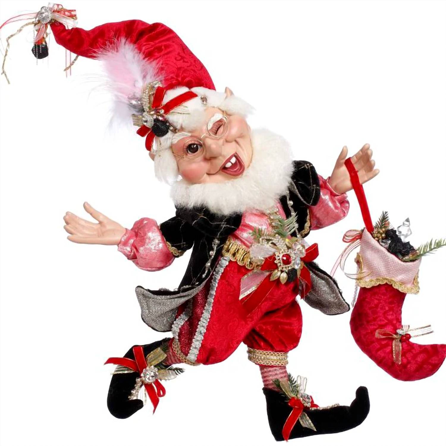 Mark Roberts - Coal Stocking Elf Medium 16 Inches