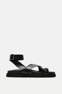 STEVE MADDEN Women's Mira Sandal in black - women's sandal - detail view