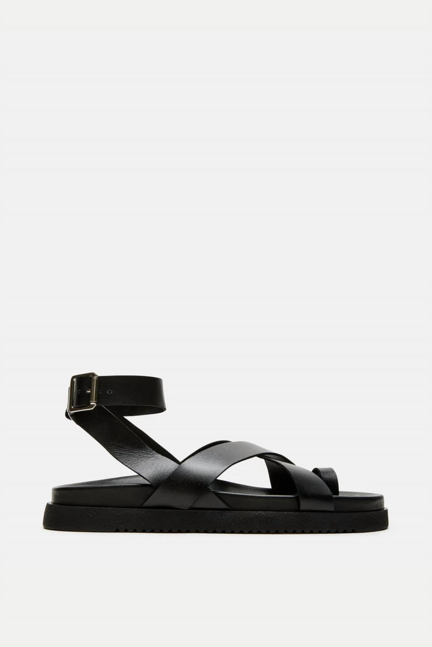 STEVE MADDEN Women's Mira Sandal in black - women's sandal - detail view