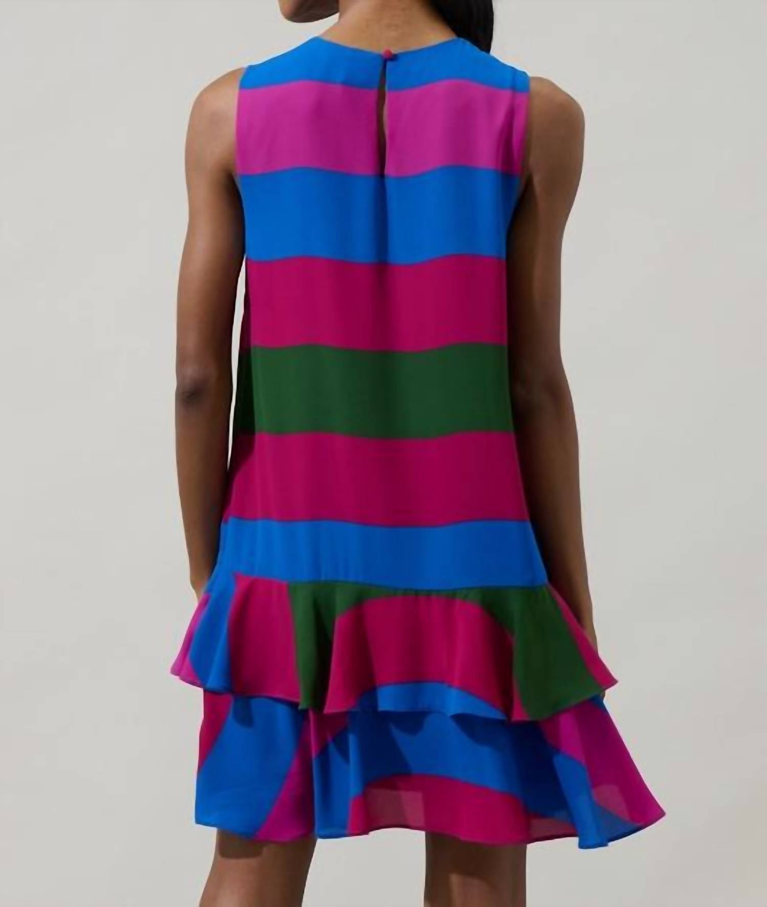 Sugarlips - Saige Striped Una Shift Mini Dress