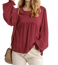 Umgee - Pleated Detail Babydoll Top