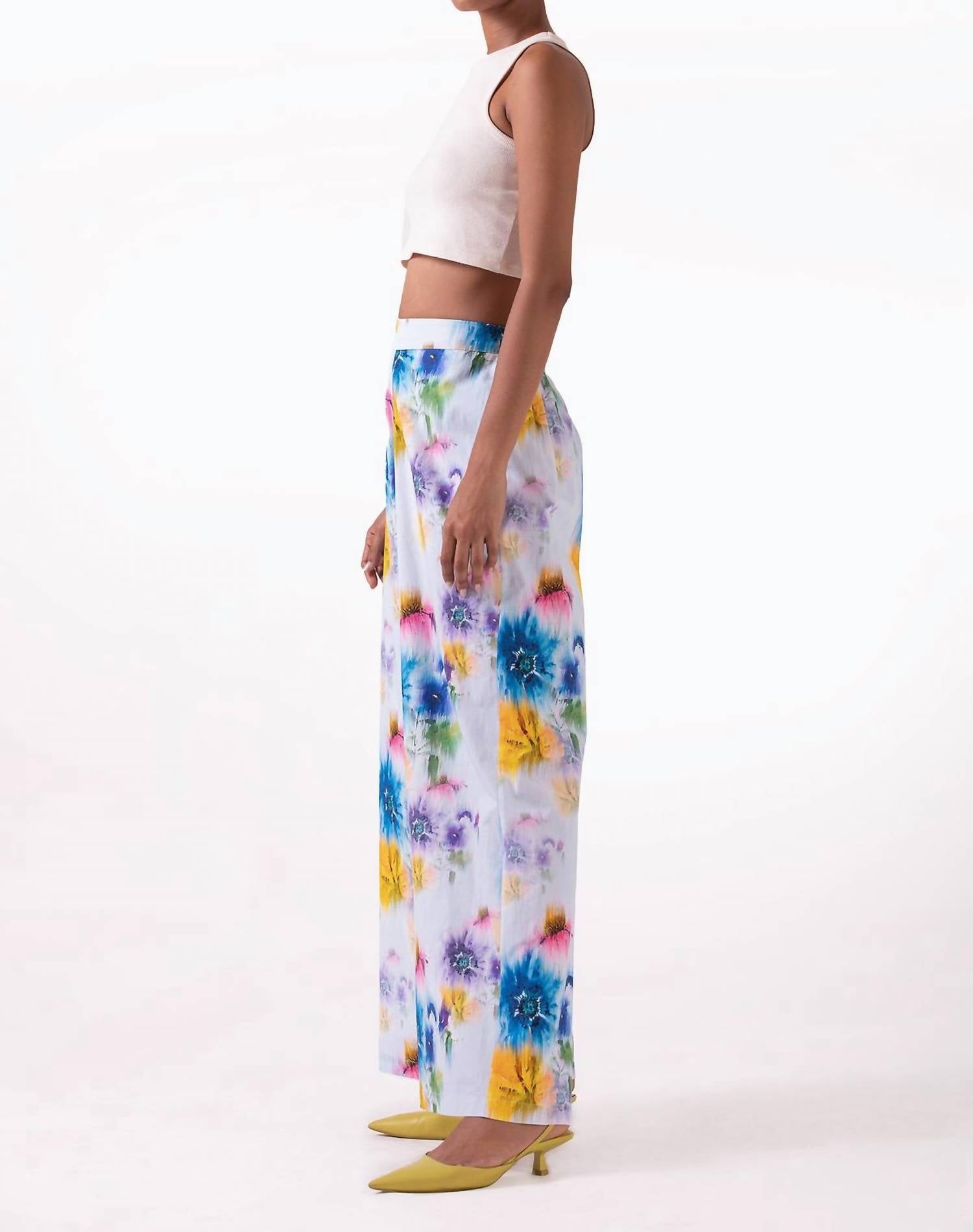 Celina Moon Lana Wide Leg Pants in blue - women's pants - detail view