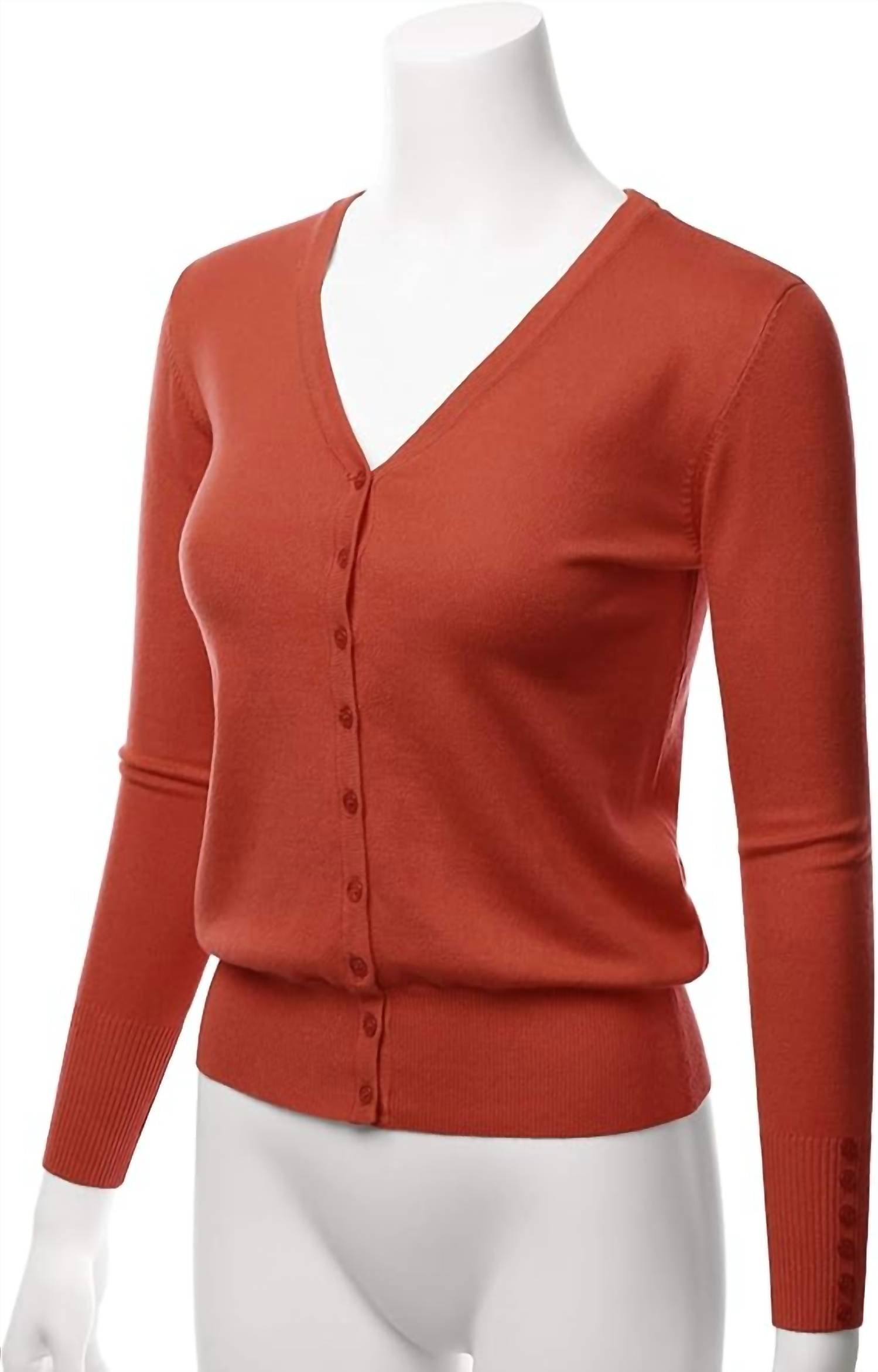 Made By Johnny - Women's Classic V Neck Cardigan