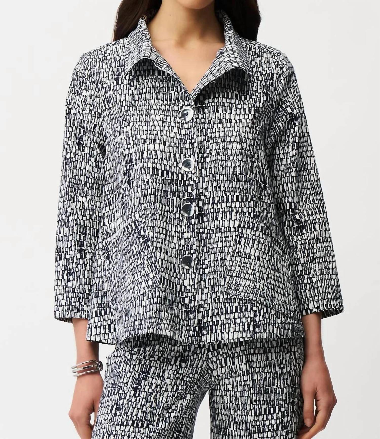Joseph Ribkoff - Abstract 3/4 Sleeve Trapeze Jacket