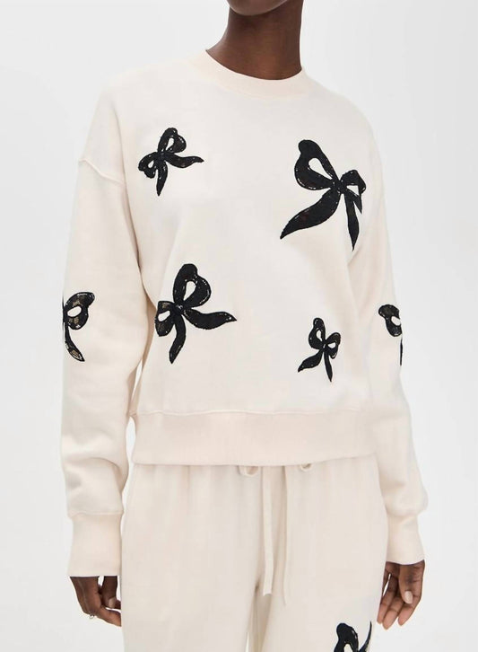 Loveshackfancy - Linetta Lace Bow Pullover Sweater