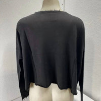 PLANET by Lauren G. Women’s Pima Cotton Cardigan in black - women's cardigan - alternate view
