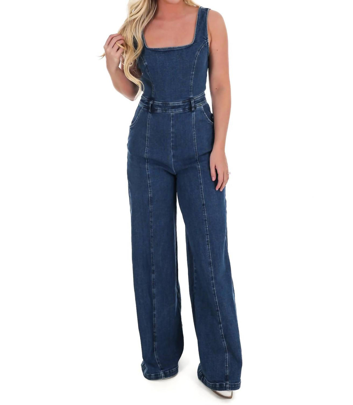 Flying Tomato - You Matter Denim Jumpsuit