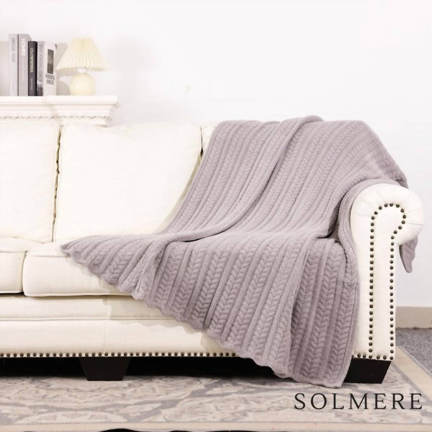 Judson & Company Cable Knit Monochromatic Blanket in gray - item