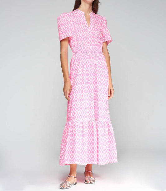 Vilagallo - DRESS LEILA IKAT FLUOR ROSA