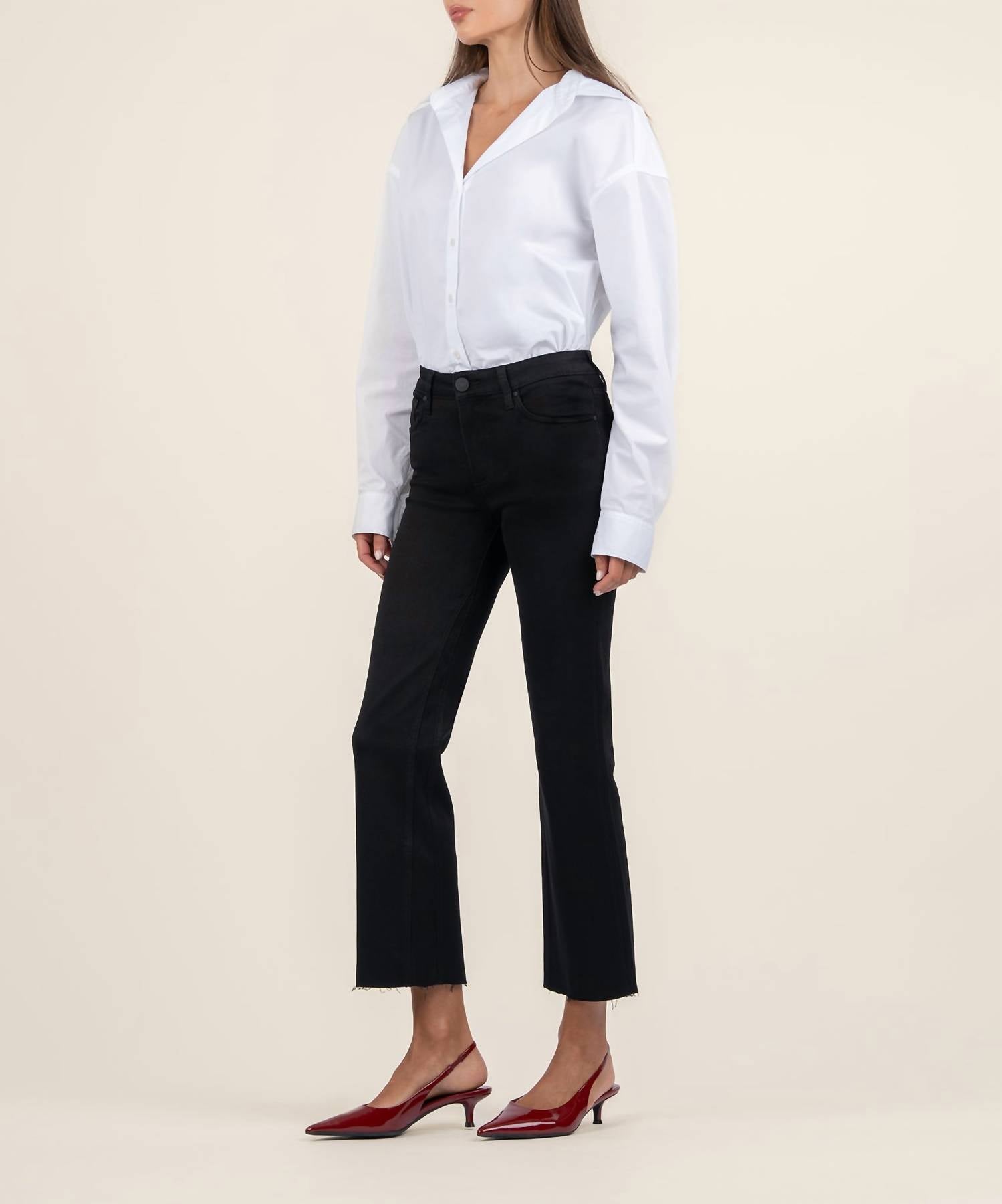 Kut From The Kloth - Kelsey Mid Rise Ankle Flare Inset Leg Jean