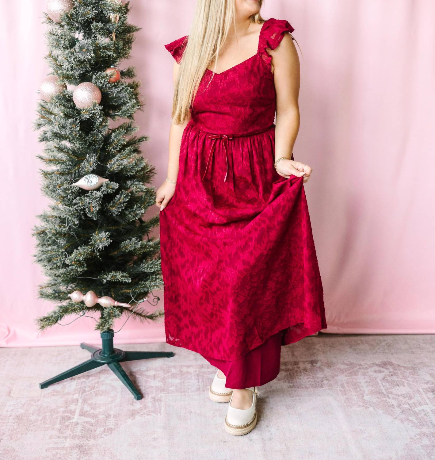 In February - Velvet Waist Maxi Dress