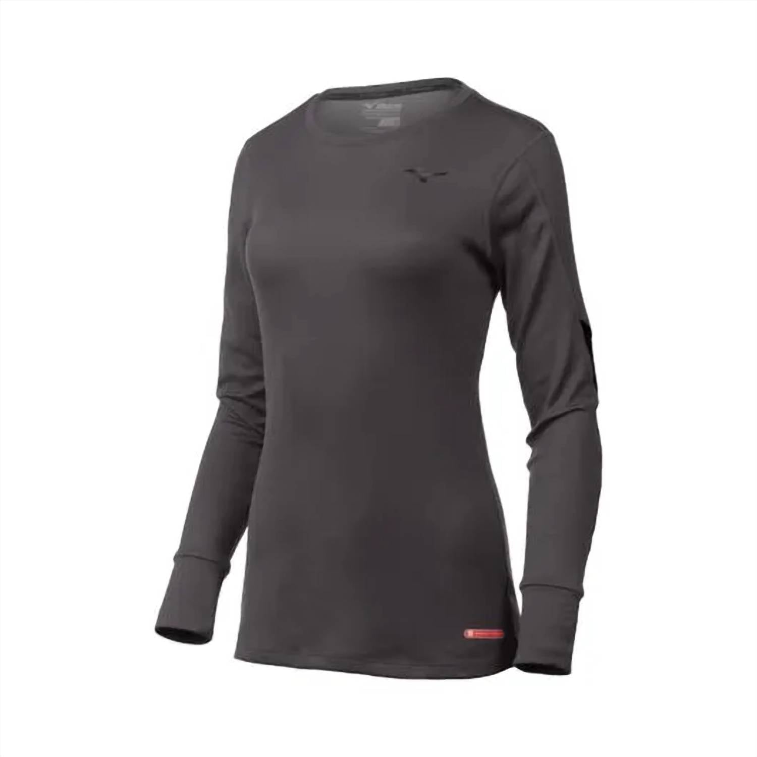 MIZUNO Women's Breath Thermo Base Layer Long Sleeve Top in magnet black - women's long sleeve top