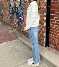 Insane Gene - Mid Rise Crop Flare Denim Jeans