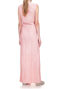 Marina Moscone - V-neck Foldover Long Dress