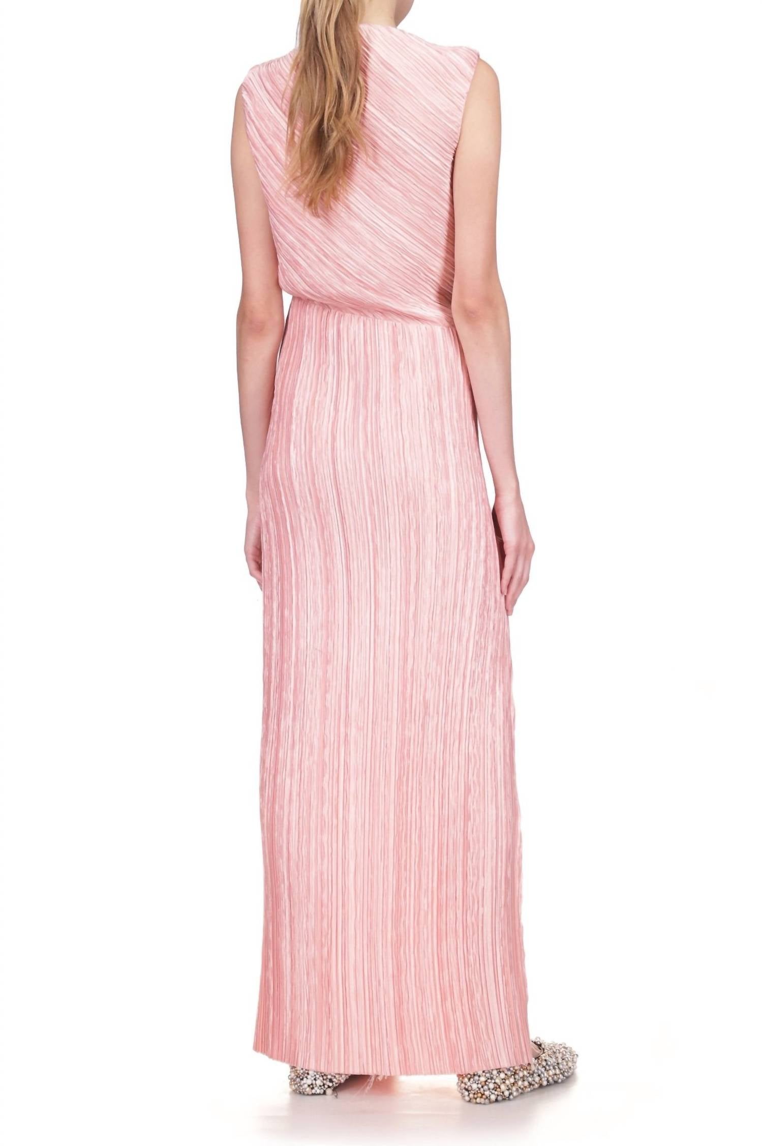 Marina Moscone - V-neck Foldover Long Dress