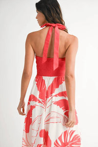 Mable - Placement Printed Halter Maxi Dress
