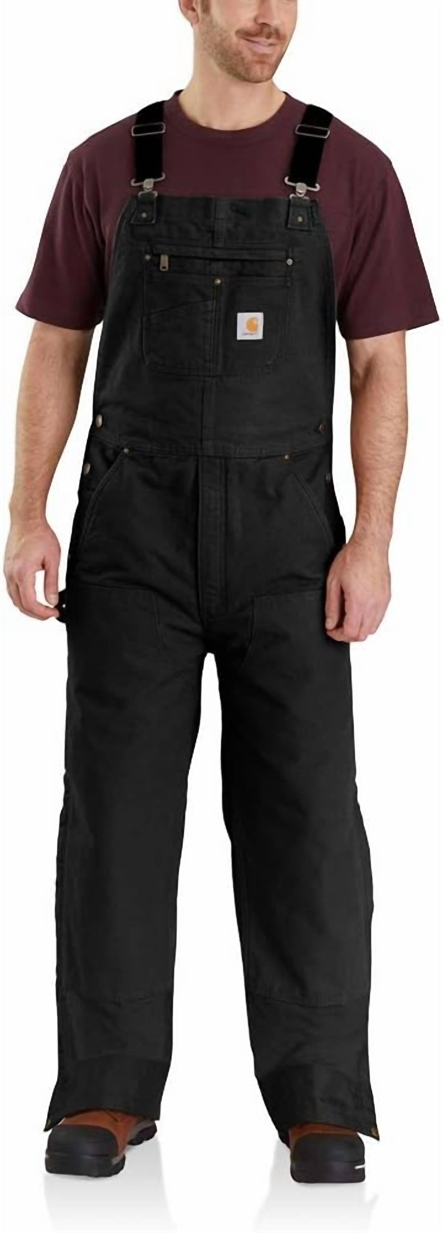 carhartt Duck Bib Overall Quilt Lined in black - men's jeans