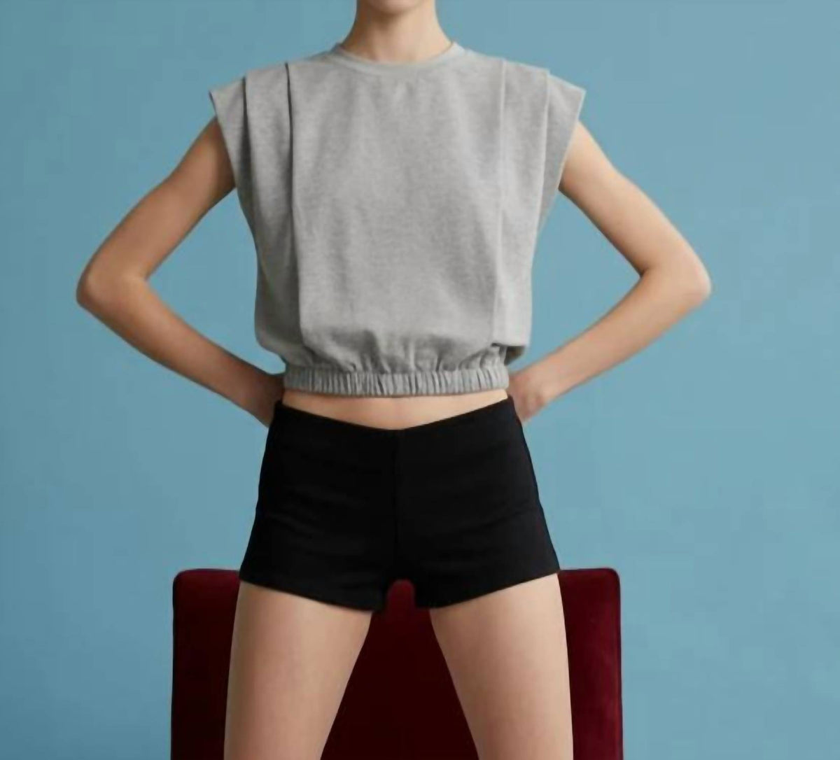Heyson - Padded Shoulder Crop Top