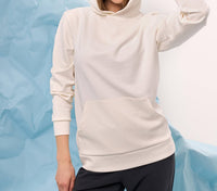 french kyss Pullover Hoodie in ivory - women's top